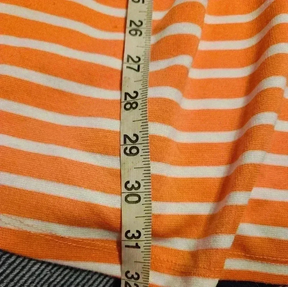 Unbranded Juniors Orange with White Stripes Sleeveless Mesh Top Dress Size Large - Picture 7 of 8